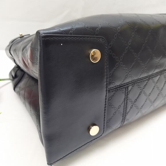 Michael Kors Gramercy Black Leather Lock Double Satchel Shoulder Bag - $358 - Picture 9 of 16